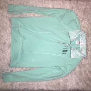 pink by vs mint green quarter zip